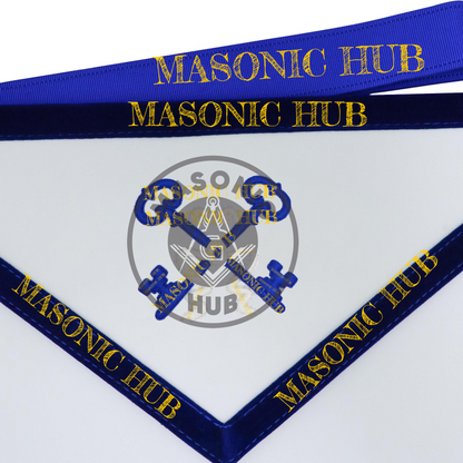 Texas Regulation Masonic Officer Apron Set – Blue Lodge Regalia (11 Pieces)