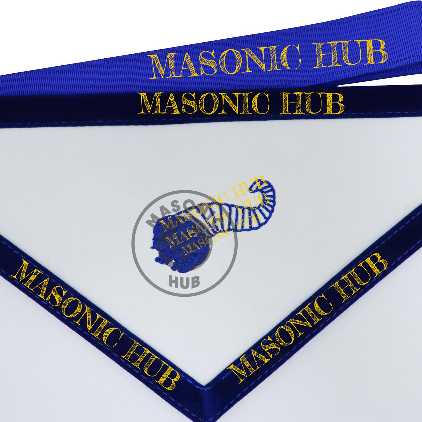 Texas Regulation Masonic Officer Apron Set – Blue Lodge Regalia (11 Pieces)