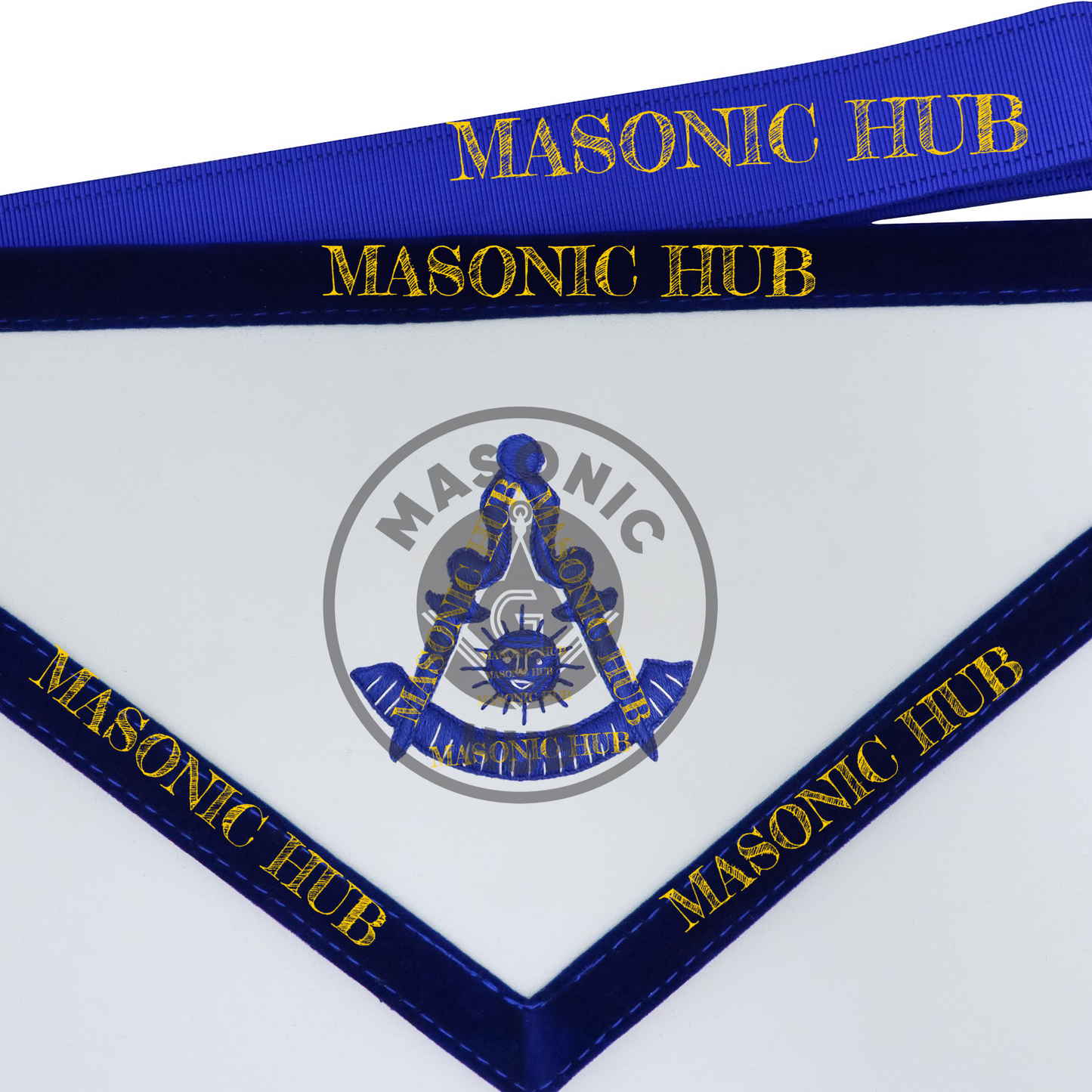 Texas Regulation Masonic Officer Apron Set – Blue Lodge Regalia (11 Pieces)