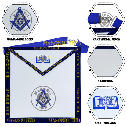 Freemason Chaplain Apron – Texas Regulation Blue Lodge Officer Apron