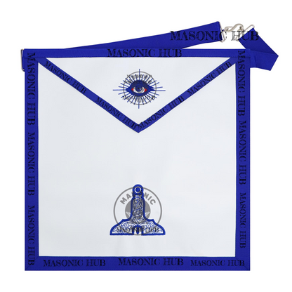 Texas Regulation Masonic Officer Apron Set – Blue Lodge Regalia (11 Pieces) Silk Threads Embroidered