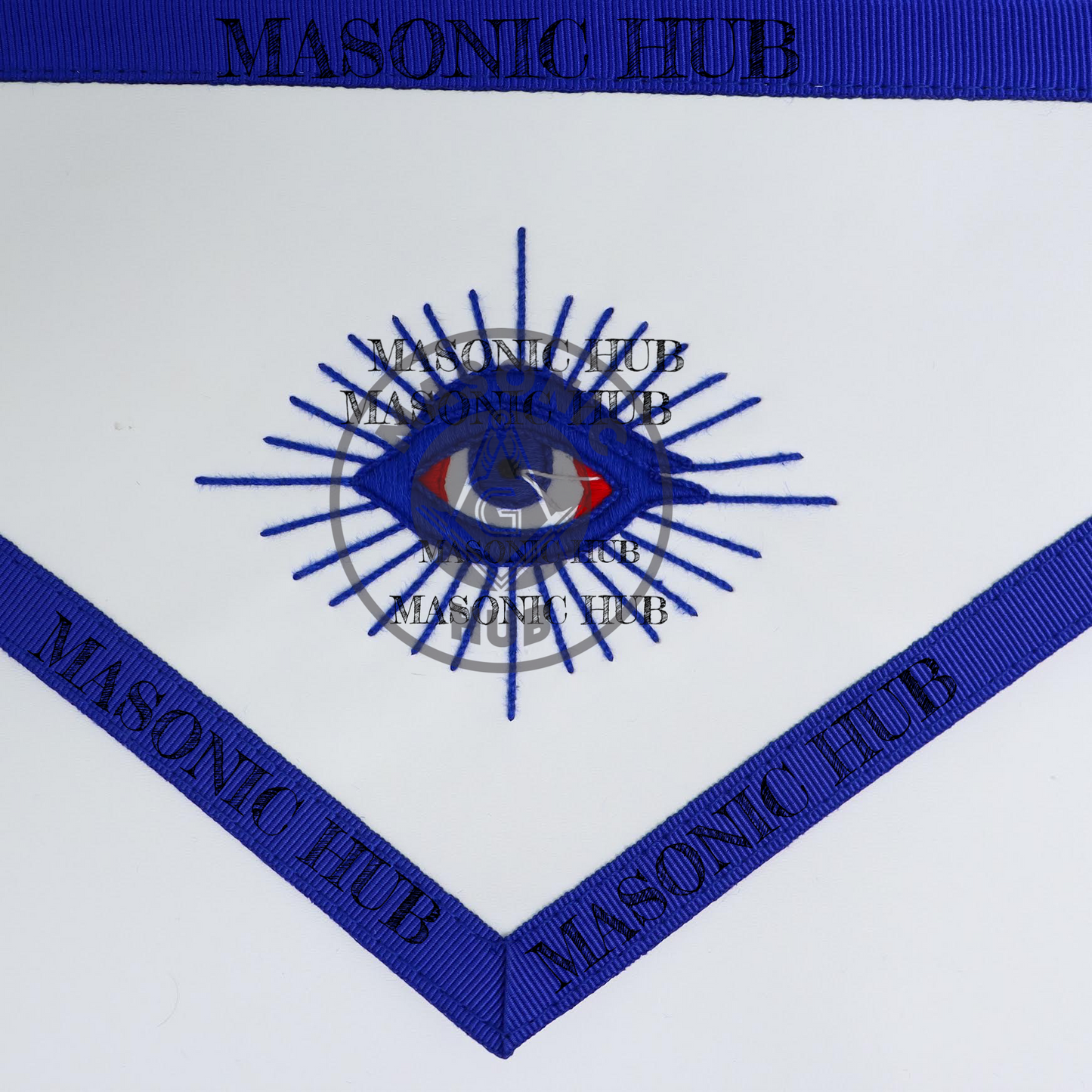 Texas Regulation Masonic Officer Apron Set – Blue Lodge Regalia (11 Pieces) Silk Threads Embroidered