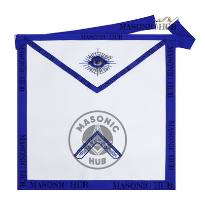 Texas Regulation Masonic Officer Apron Set – Blue Lodge Regalia (11 Pieces) Silk Threads Embroidered
