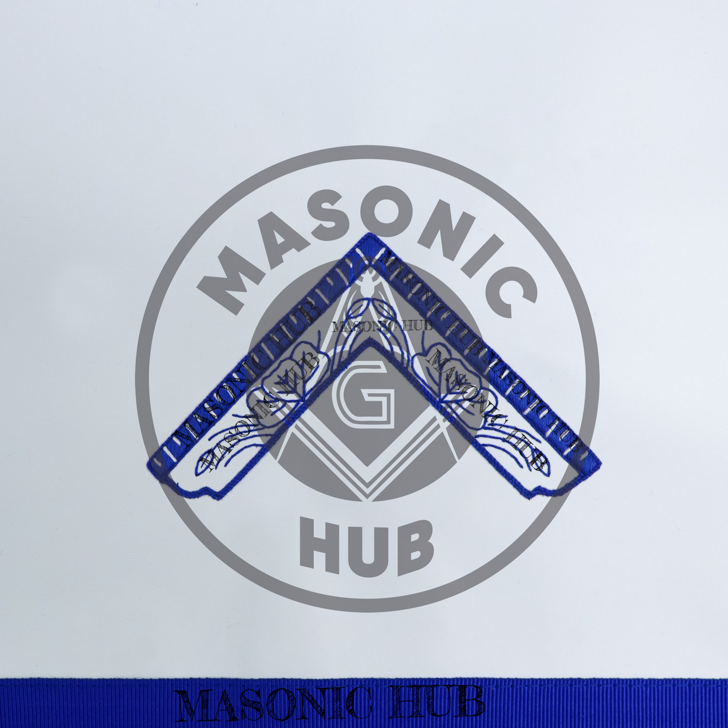 Texas Regulation Masonic Officer Apron Set – Blue Lodge Regalia (11 Pieces) Silk Threads Embroidered