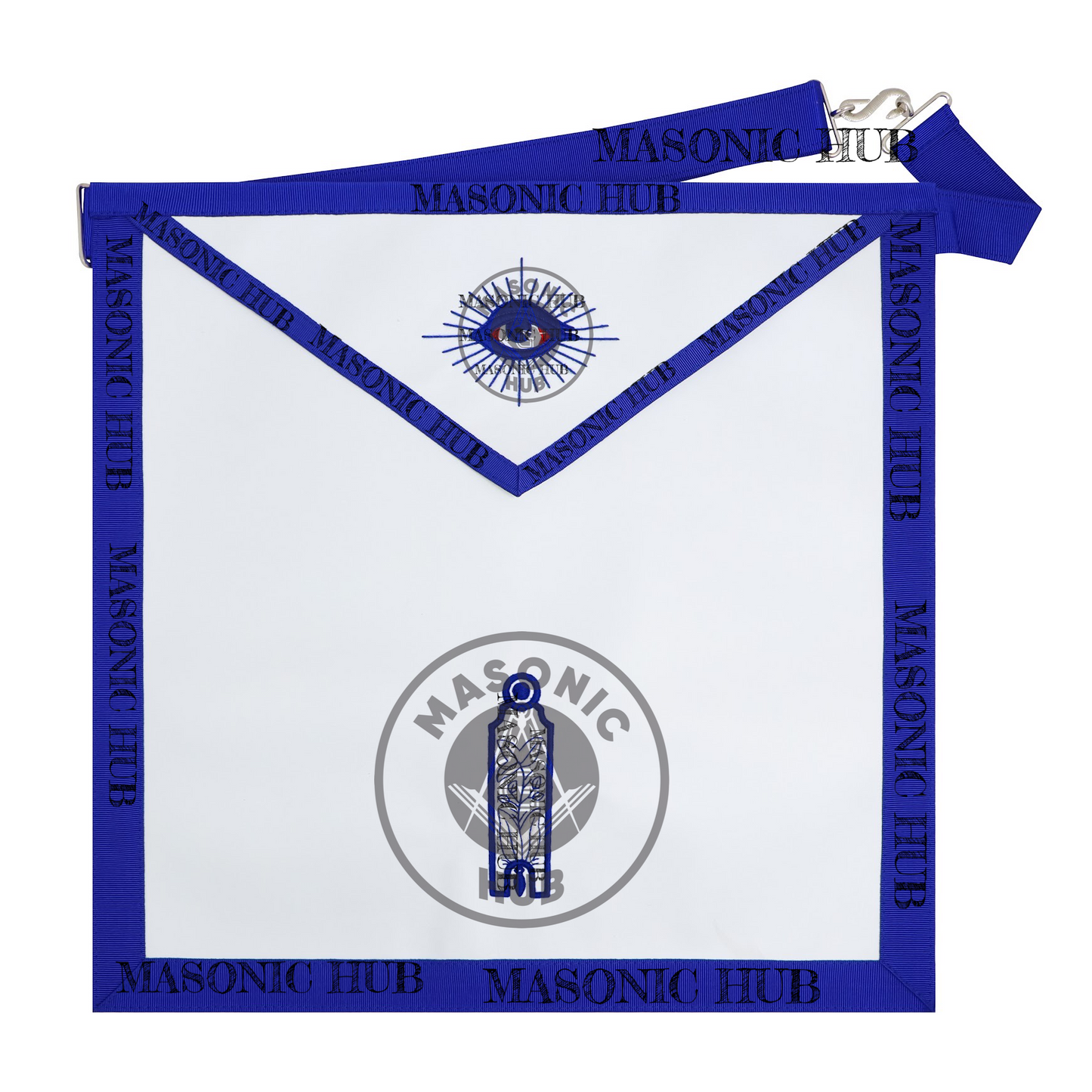 Texas Regulation Masonic Officer Apron Set – Blue Lodge Regalia (11 Pieces) Silk Threads Embroidered