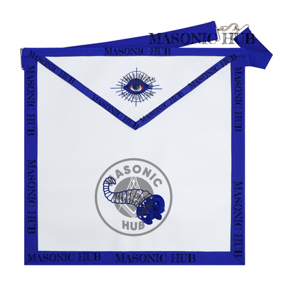 Texas Regulation Masonic Officer Apron Set – Blue Lodge Regalia (11 Pieces) Silk Threads Embroidered