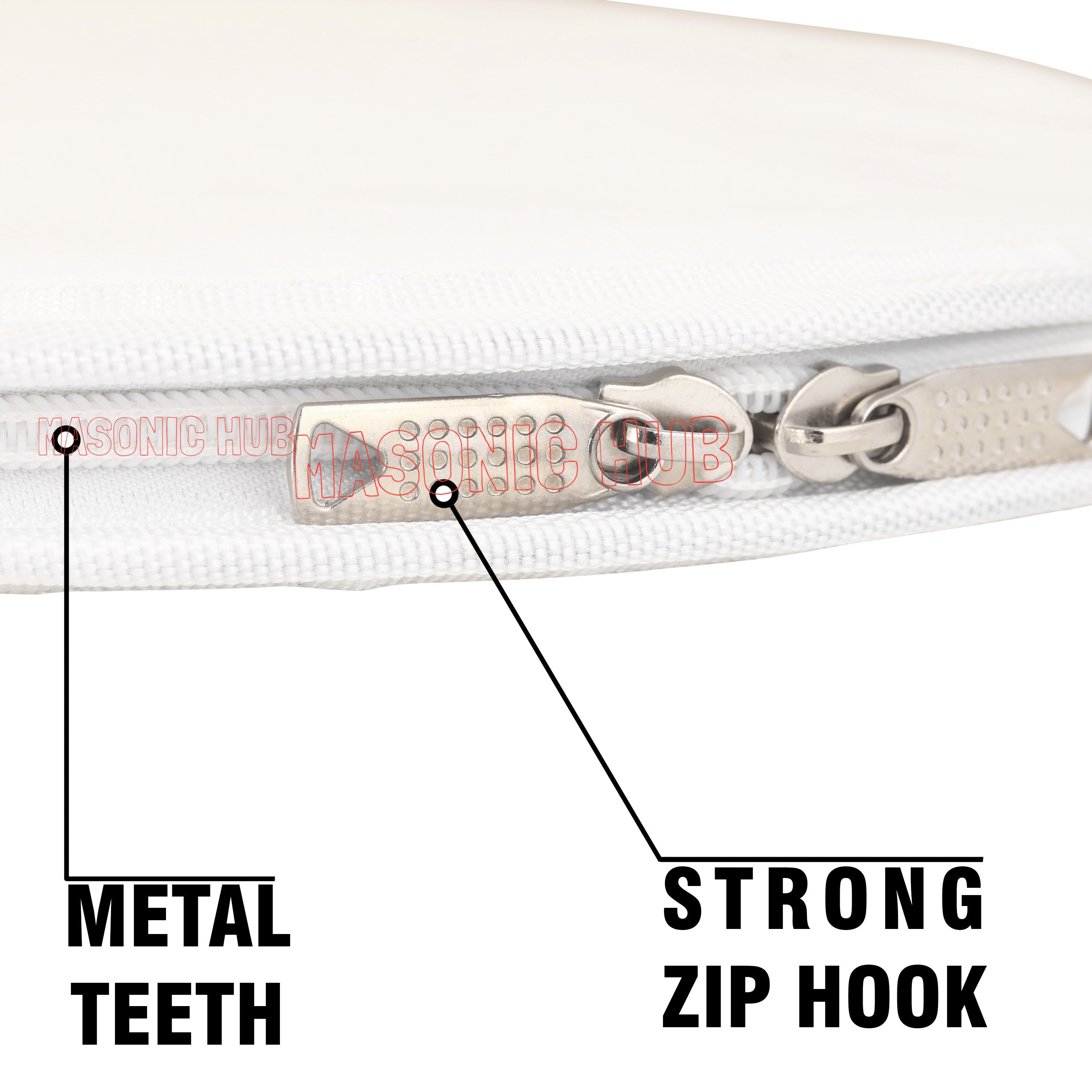 Masonic Regalia White Chain Collar Case With Soft Padded Lining - Faux Leather Masonic Hub