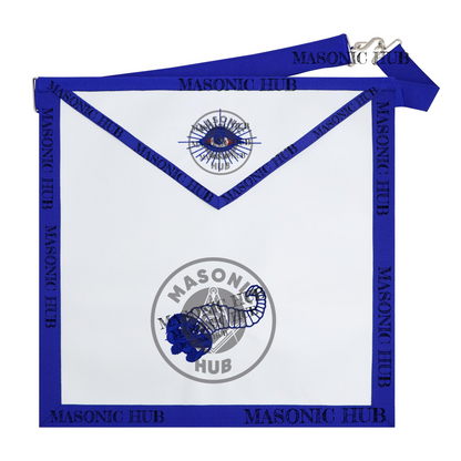 Texas Regulation Masonic Officer Apron Set – Blue Lodge Regalia (11 Pieces) Silk Threads Embroidered