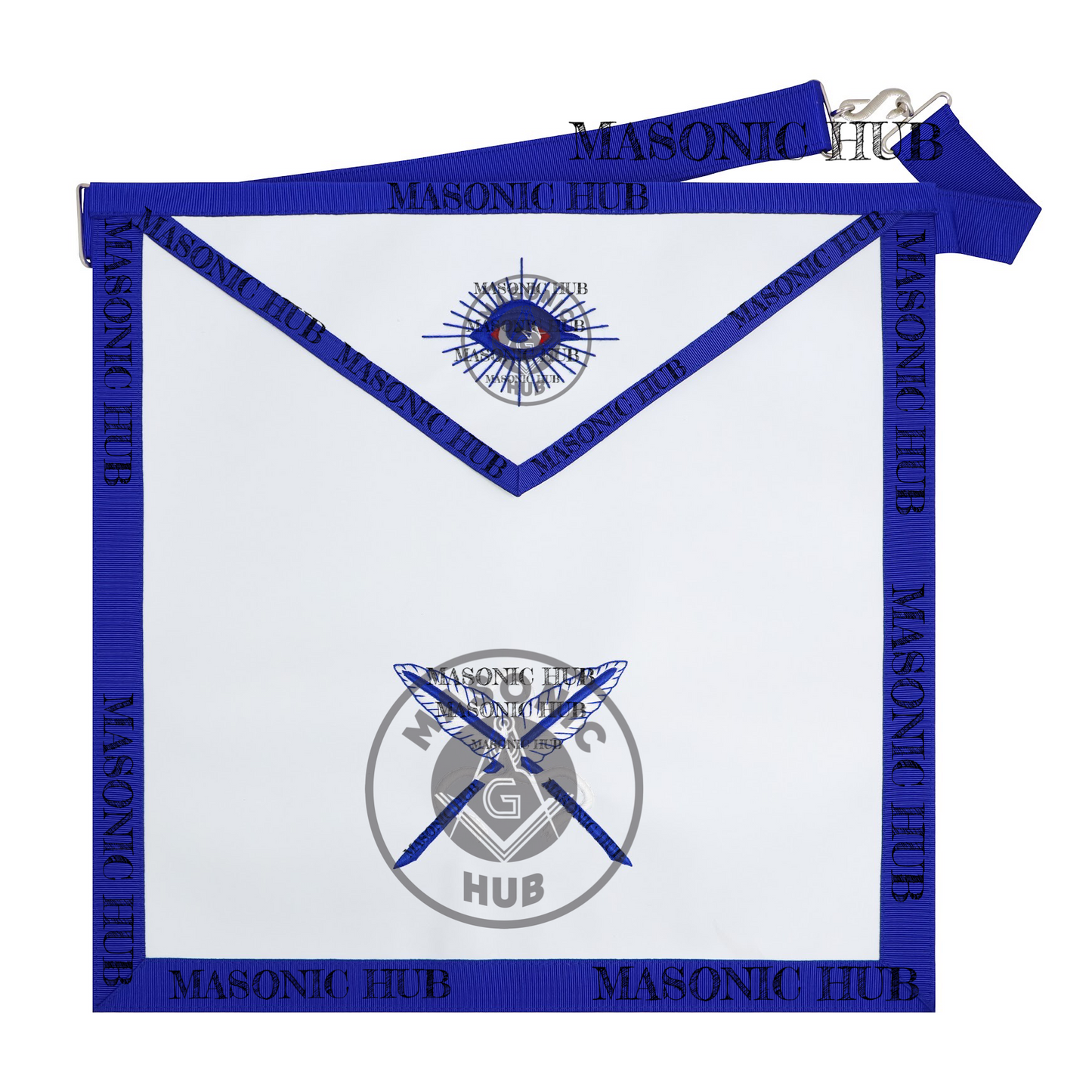 Texas Regulation Masonic Officer Apron Set – Blue Lodge Regalia (11 Pieces) Silk Threads Embroidered