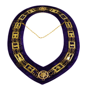 Masonic Regalia OES Order of Star Metal Chain Collar PURPLE Backing Masonic Hub