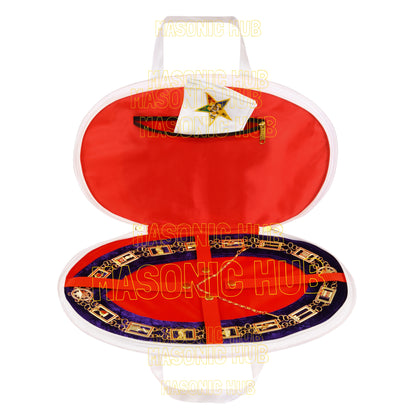 MASONIC OES LOGO CHAIN COLLAR CASE & OES CHAIN COLAR WITH LAMBSKIN GLOVES