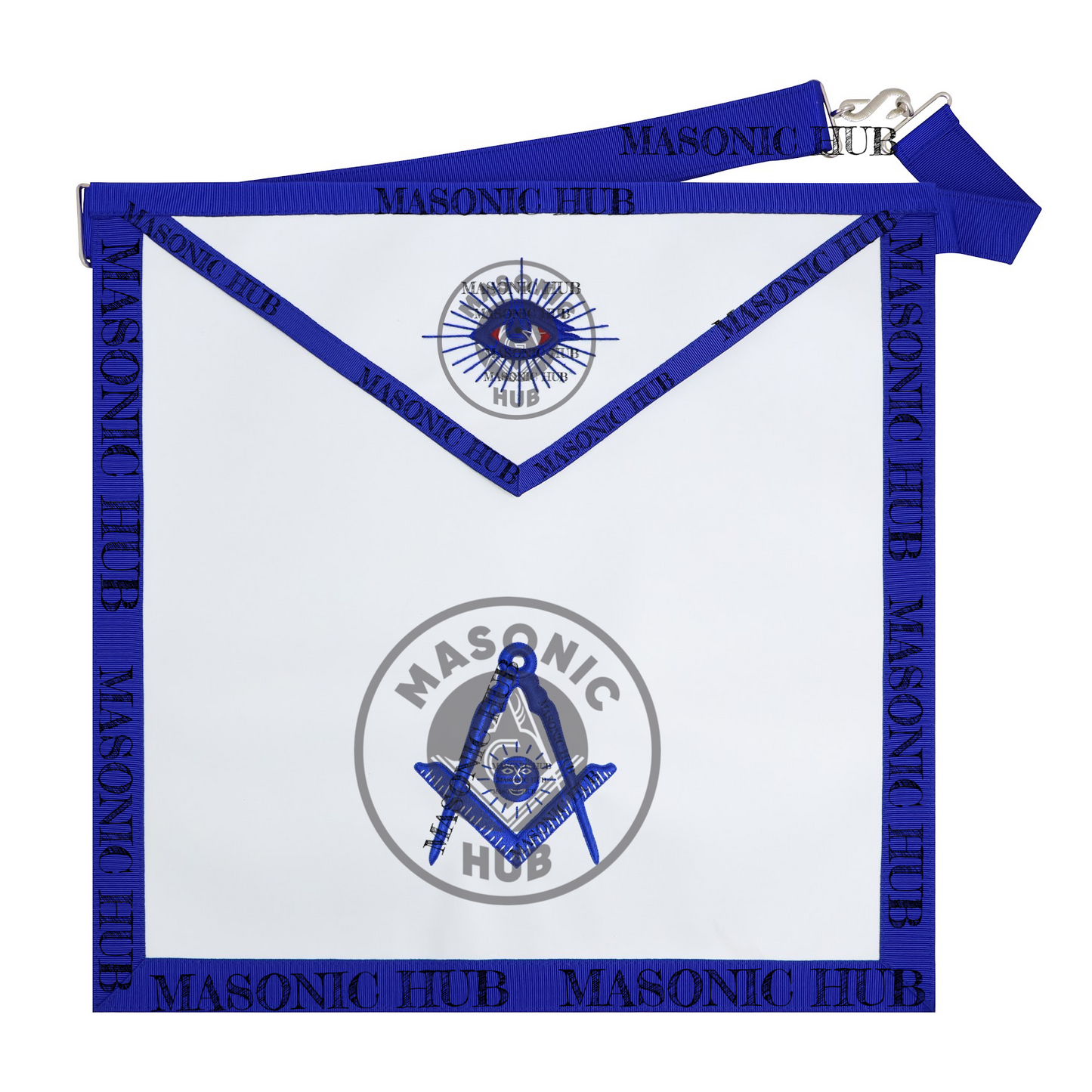 Texas Regulation Masonic Officer Apron Set – Blue Lodge Regalia (11 Pieces) Silk Threads Embroidered