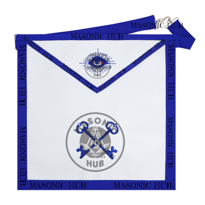 Texas Regulation Masonic Officer Apron Set – Blue Lodge Regalia (11 Pieces) Silk Threads Embroidered