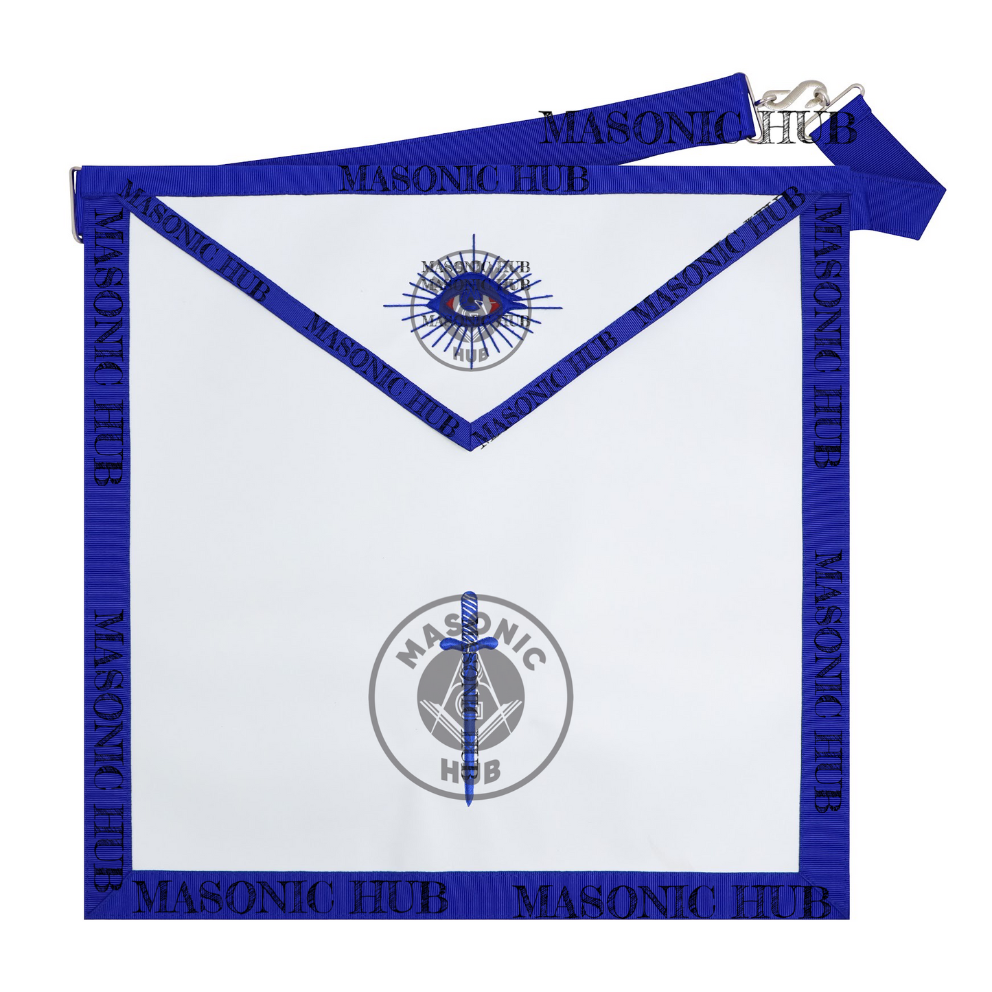 Texas Regulation Masonic Officer Apron Set – Blue Lodge Regalia (11 Pieces) Silk Threads Embroidered