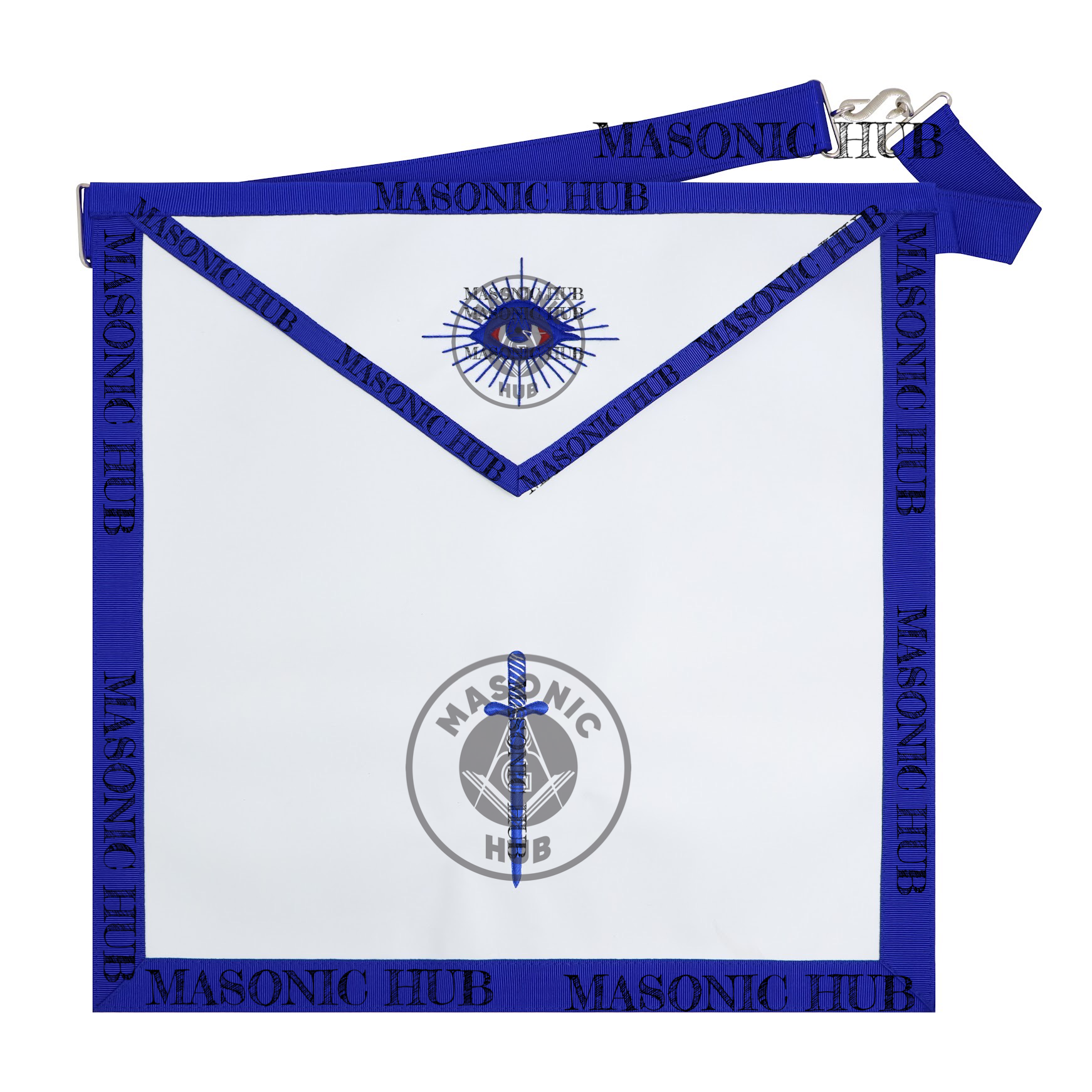 Texas Regulation Masonic Officer Apron Set – Blue Lodge Regalia (11 Pieces) Silk Threads Embroidered Masonic Hub