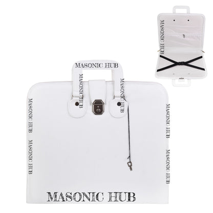 Masonic Regalia White Faux Leather Masonic Apron Soft Case with Handle