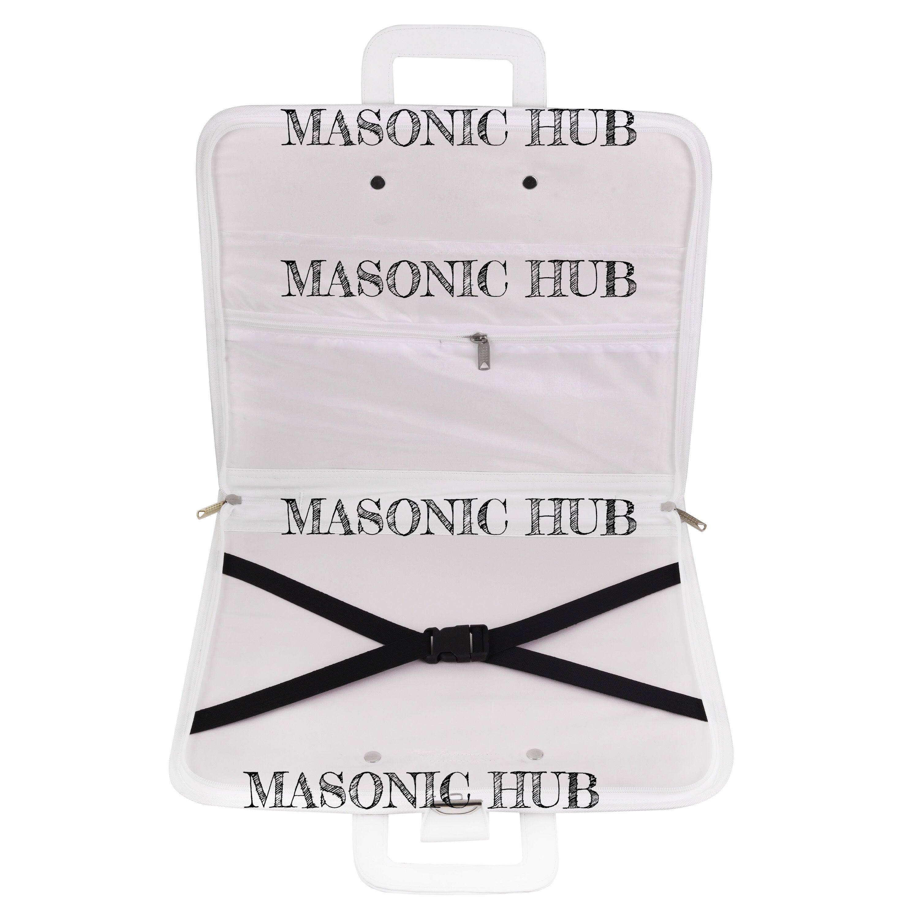 Masonic Regalia White Faux Leather Masonic Apron Soft Case with Handle Masonic Hub