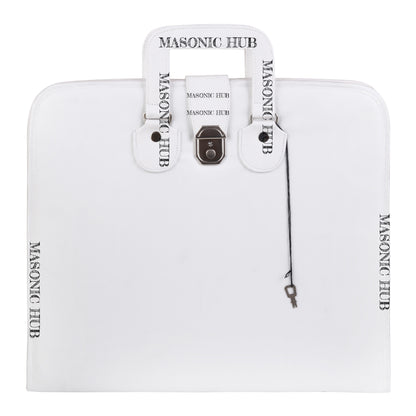 Masonic Regalia White Faux Leather Masonic Apron Soft Case with Handle