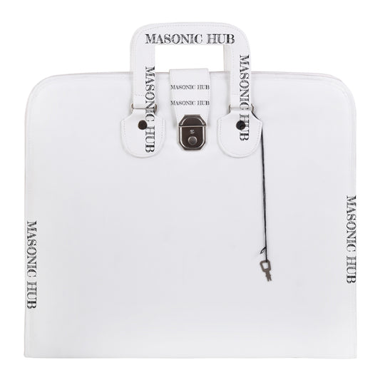 Masonic Regalia White Faux Leather Masonic Apron Soft Case with Handle