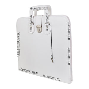 Masonic Regalia White Faux Leather Masonic Apron Soft Case with Handle Masonic Hub