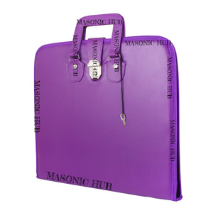 Masonic Regalia Purple Faux Leather Masonic Apron Soft Case with Handle Masonic Hub