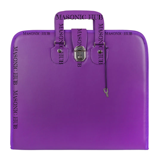 Masonic Regalia Purple Faux Leather Masonic Apron Soft Case with Handle