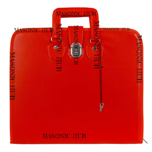 Masonic Regalia Red Faux Leather Masonic Apron Soft Case with Handle Masonic Hub