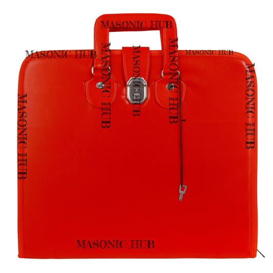 Masonic Regalia Red Faux Leather Masonic Apron Soft Case with Handle (Copy)