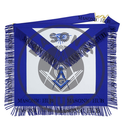 Masonic Regalia Apron – Master Mason Blue Lodge Apron with Embroidery & Fringe