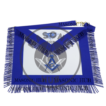 Masonic Regalia Apron – Master Mason Blue Lodge Apron with Embroidery & Fringe