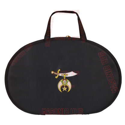MASONIC SHRINER LOGO CHAIN COLLAR CASE WITH CHAIN COLAR & GLOVES + FREE JEWEL