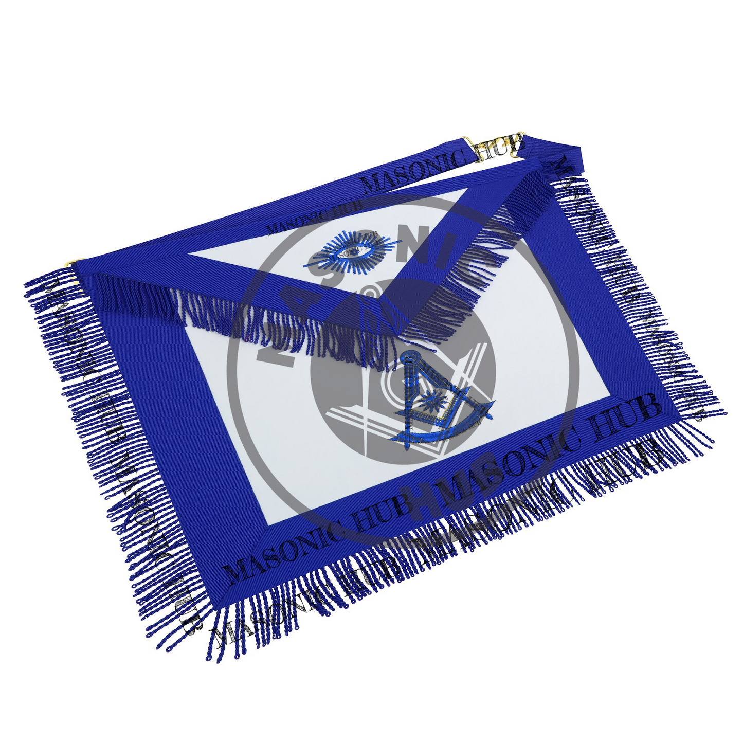 Masonic Past Master Apron Freemason Blue Lodge Regalia with Fringe & Embroidery