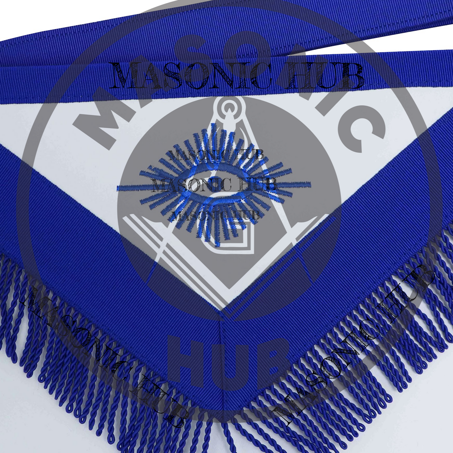 Masonic Past Master Apron – Embroidered with Metallic Silver Threads & Fringe