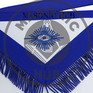 Masonic Past Master Apron – Embroidered with Metallic Silver Threads & Fringe Masonic Hub
