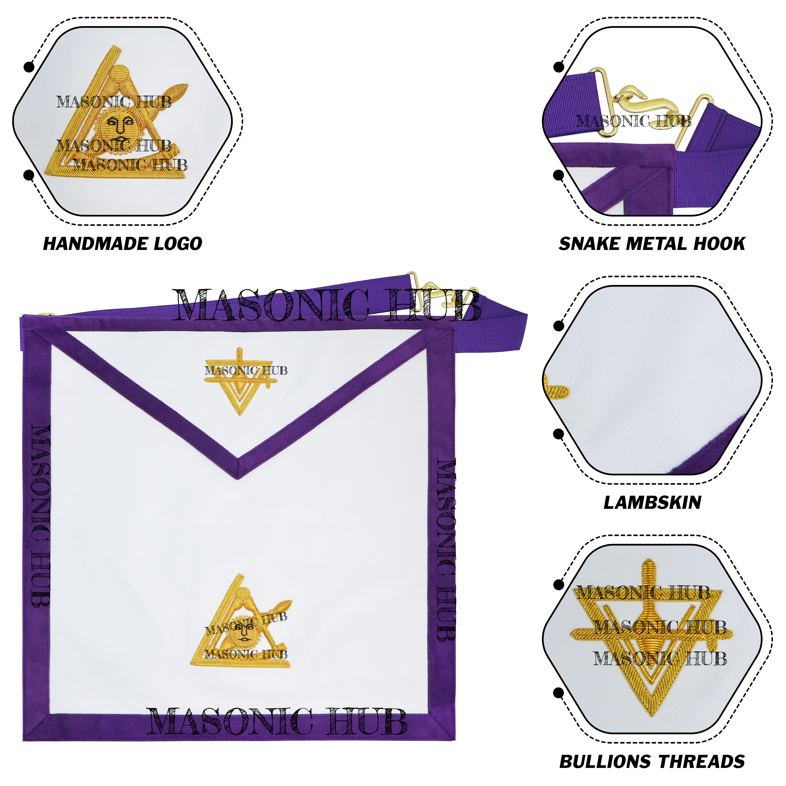 Masonic Past Thrice Illustrious Master (PTIM) Lambskin Apron – Texas Regulation Masonic Hub