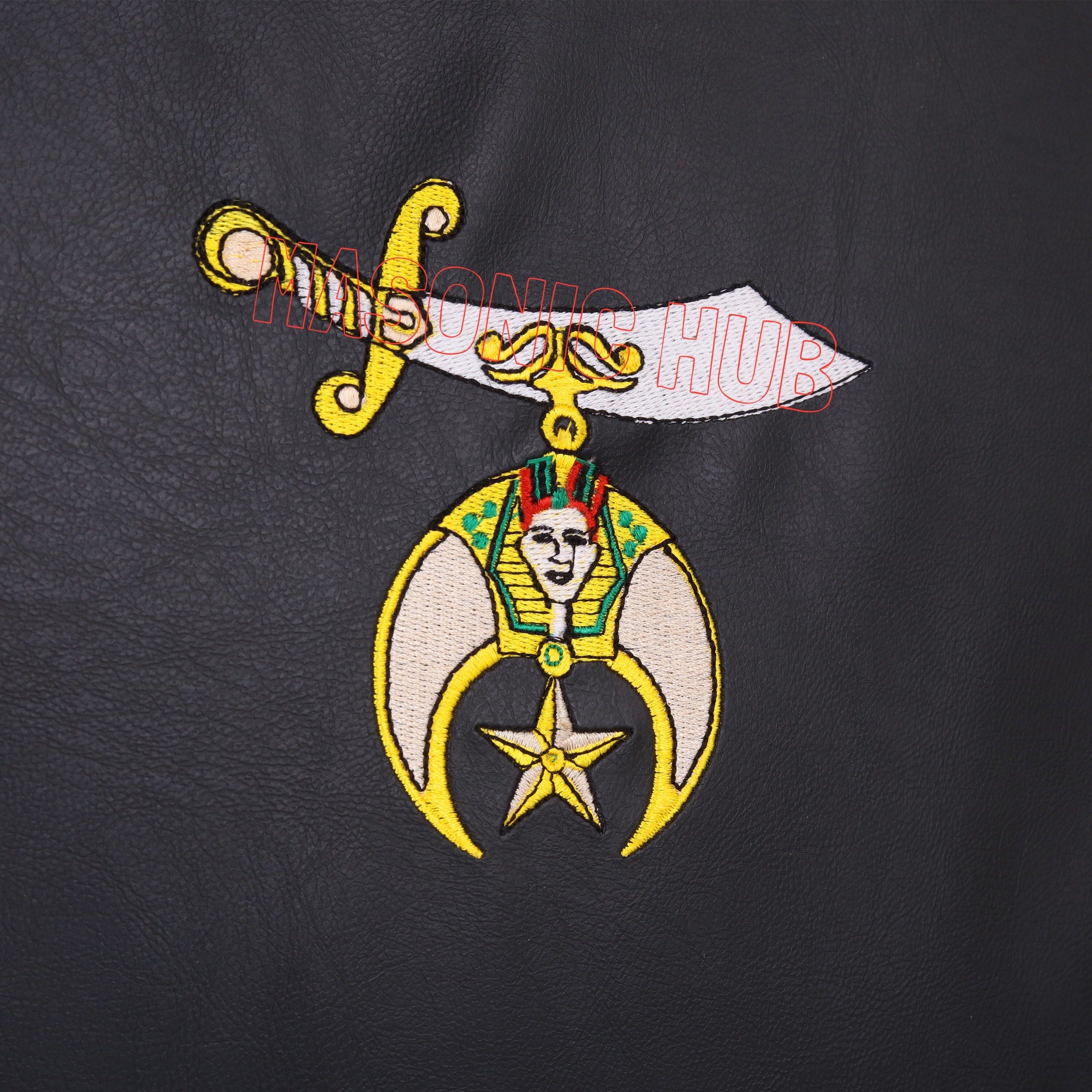 MASONIC SHRINER LOGO CHAIN COLLAR CASE WITH CHAIN COLAR & GLOVES + FREE JEWEL Masonic Hub