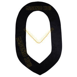 Masonic Regalia Knights Templar Commandery Chain Collar Black Velvt -Gold Plated Masonic Hub