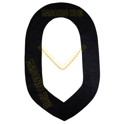 Masonic Regalia Knights Templar Commandery Chain Collar Black Velvt -Gold Plated