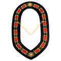 Masonic Regalia Knights Templar Commandery Chain Collar Black Velvt -Gold Plated Masonic Hub