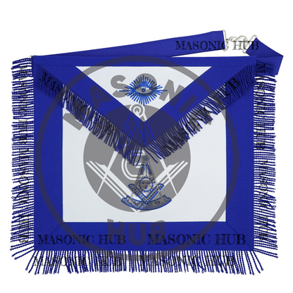 Masonic Past Master Apron – Embroidered with Metallic Silver Threads & Fringe