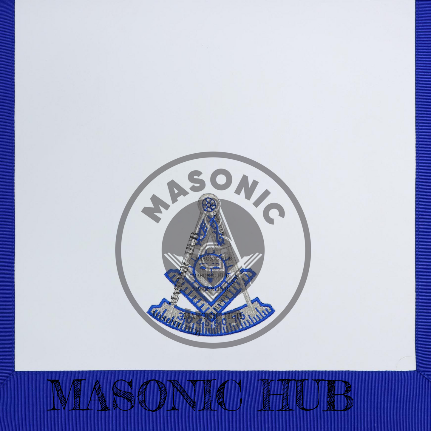 Masonic Past Master Apron – Embroidered with Metallic Silver Threads & Fringe