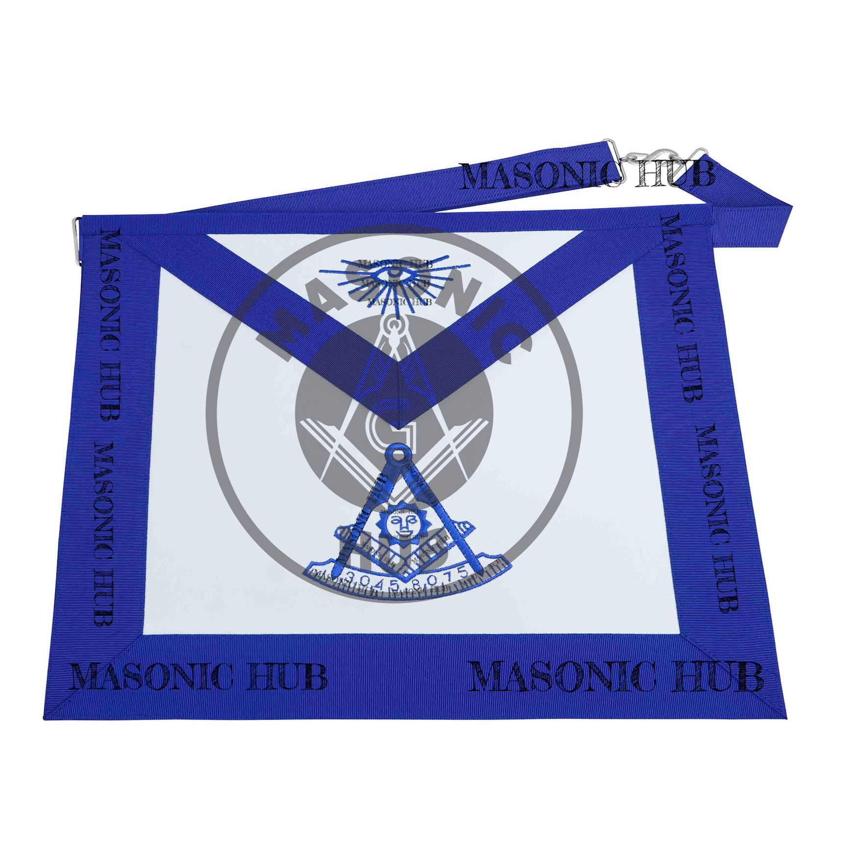 Masonic Past Master Apron – Embroidered with Metallic Silver Threads & Fringe Masonic Hub