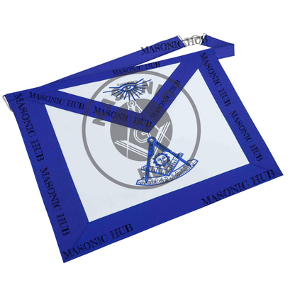Masonic Past Master Apron – Embroidered with Metallic Silver Threads & Fringe (Copy)