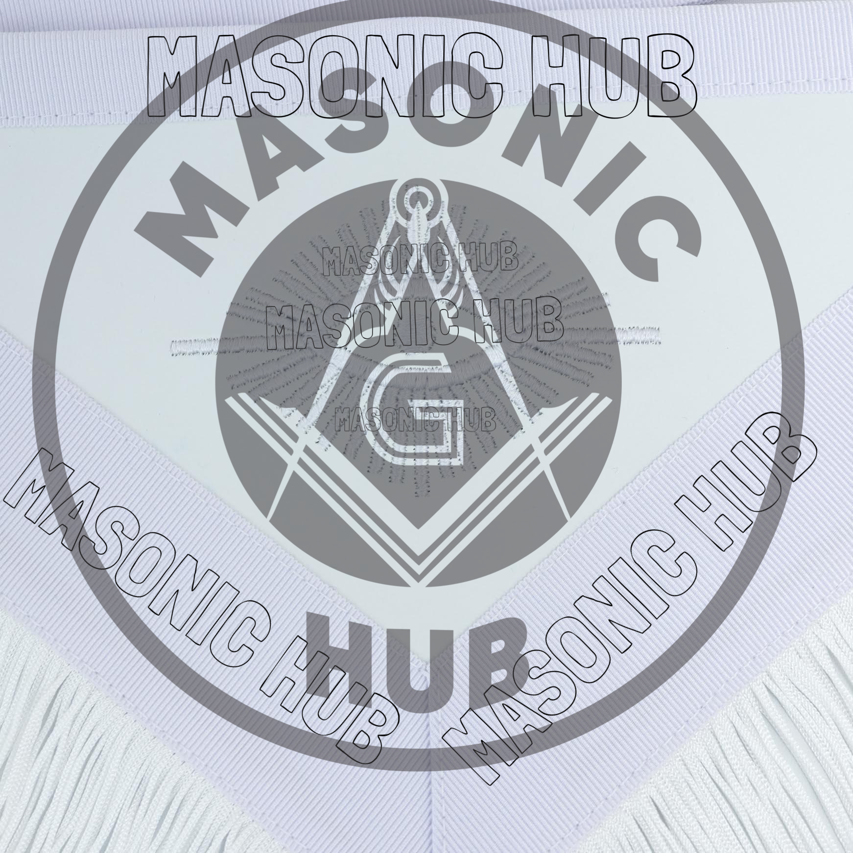 Masonic Past Master Apron – Freemason All White Fringe Regalia with Embroidery Masonic Hub