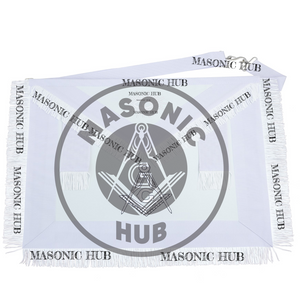Masonic Regalia All White Master Mason Apron Blue Lodge With Embroidery- Fringe Masonic Hub