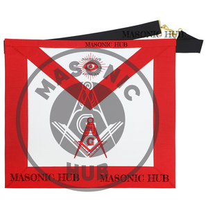 Scottish Rite Master Mason Apron – Red Lodge with All-Seeing Eye Compass Square Masonic Hub