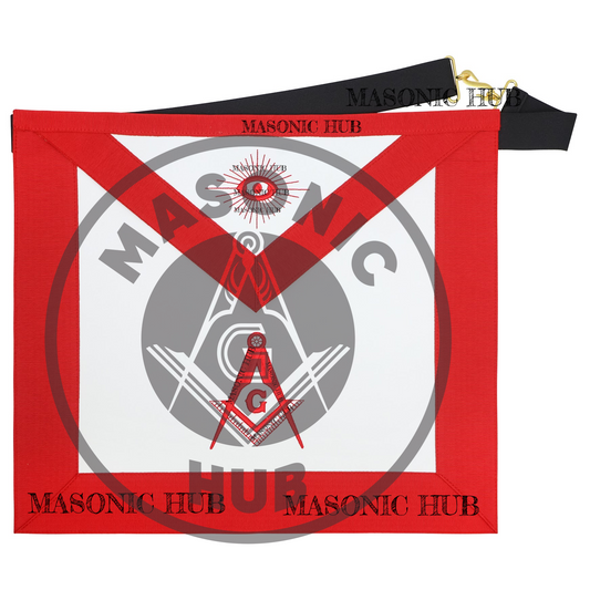 Scottish Rite Master Mason Apron – Red Lodge with All-Seeing Eye Compass Square