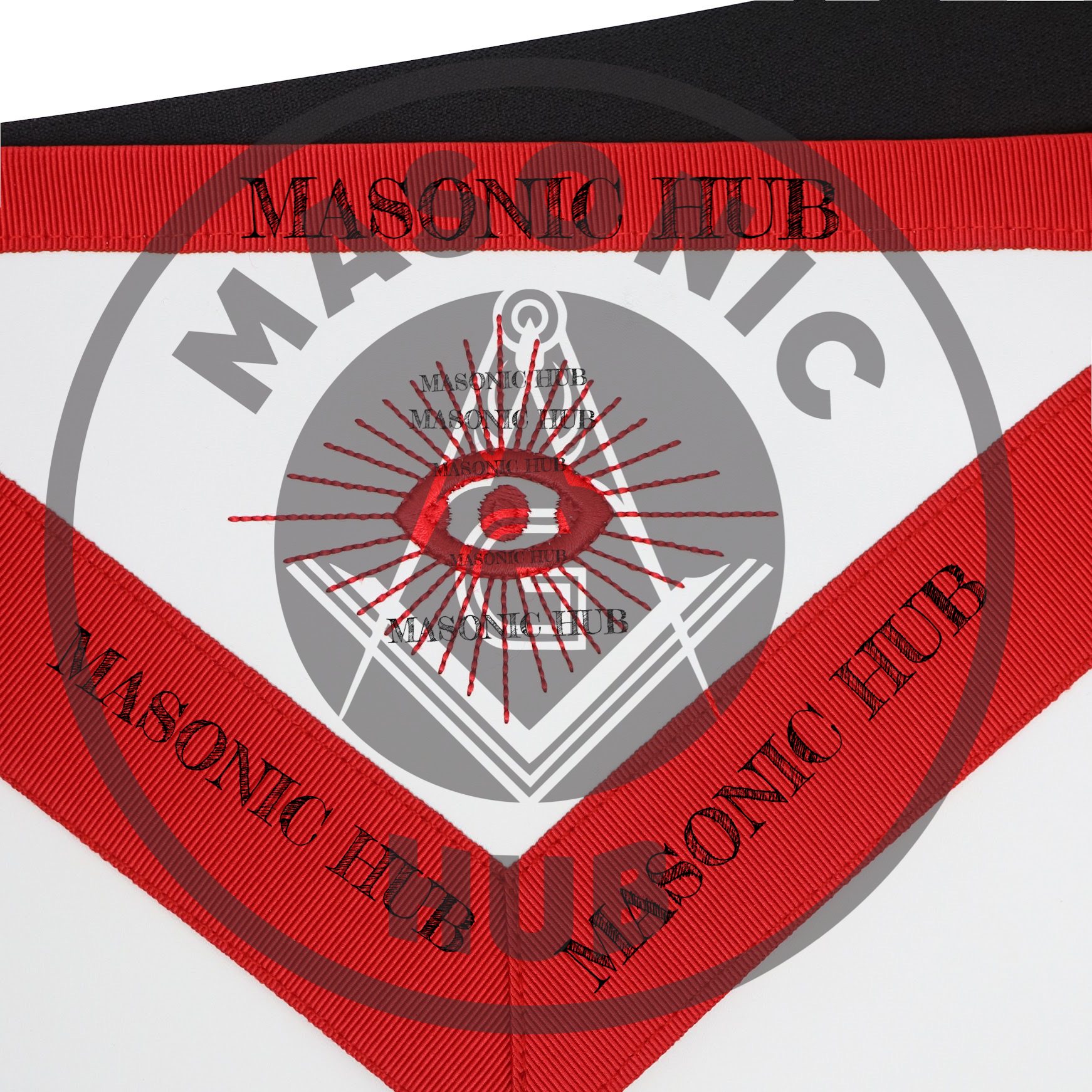 Scottish Rite Master Mason Apron – Red Lodge with All-Seeing Eye Compass Square Masonic Hub