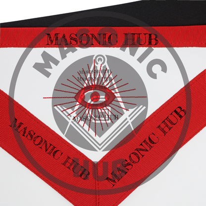 Scottish Rite Master Mason Apron – Red Lodge with All-Seeing Eye Compass Square