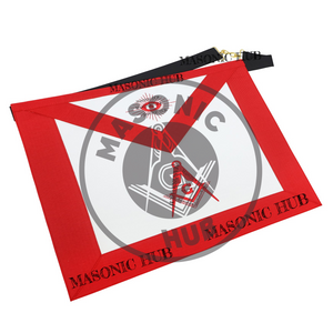 Scottish Rite Master Mason Apron – Red Lodge with All-Seeing Eye Compass Square Masonic Hub